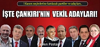İşte Çankırı'da seçimlere katılan adaylar ve partiler...