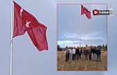 Çankırı’da dev Türk bayrağı göndere çekildi