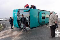 Çankırı'da Cenazeye giden otobüs devrildi: 25 yaralı