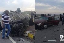 Çankırı'da kaza yapan otomobil ters döndü! İkisi ağır 8 yaralı...