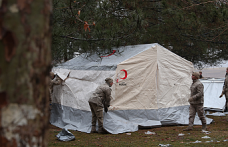 Kızılay’ın sevk ettiği 10 bin kişilik çadırlar kurulmaya başlandı