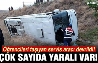 Çankırı'da öğrenci servisi kaza yaptı!