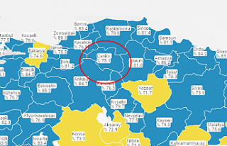 Çankırı Kovid-19 aşı haritasında mavi renge...