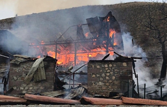 Aluç köyünde çıkan yangında 3 köy evi kullanılamaz hale geldi!