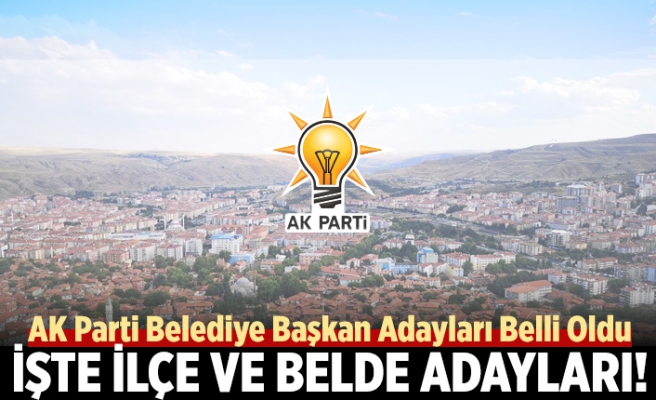 AK Parti Çankırı ilçe ve belde belediye başkan adayları...