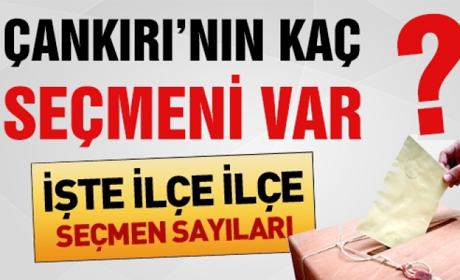 Referandum da Çankırı'da kaç seçmen var?