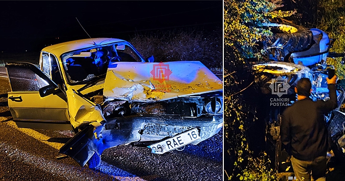 Çankırı’da Otomobil Traktöre Arkadan Çarptı: 2 Yaralı